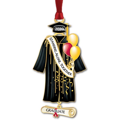 commemorative keepsake honoring 2020 graduates black graduation cap and gown with balloons and sash