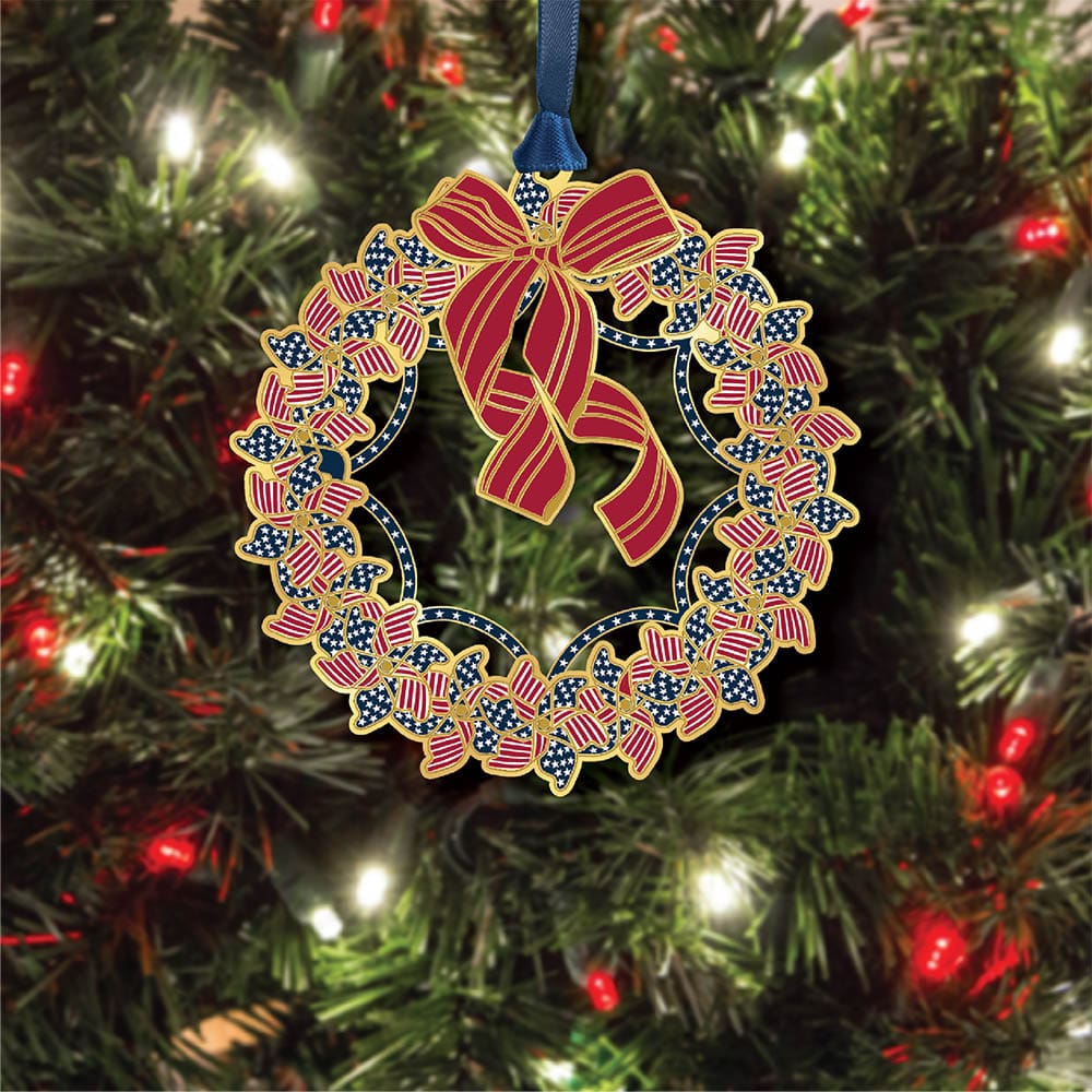 Patriotic Wreath w/ Oval Namedrop