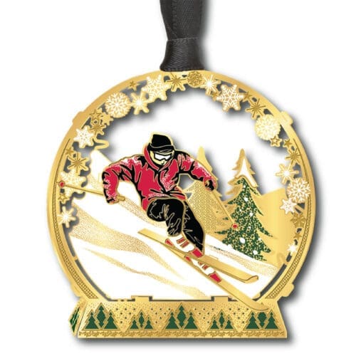 Downhill Skier 3D w/ Oval Namedrop