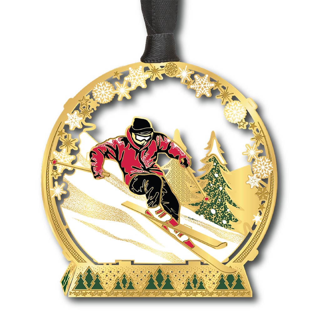 Downhill Skier 3D w/ Oval Namedrop