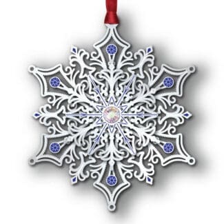 Glittering Silver Snowflake w/ Oval Namedrop