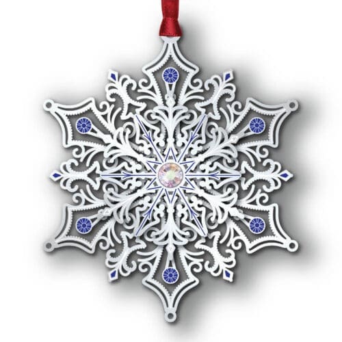 Glittering Silver Snowflake w/ Oval Namedrop