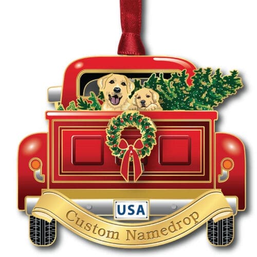Red Pickup & Dogs Namedrop