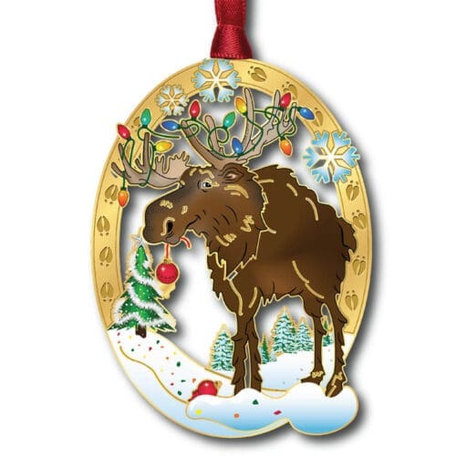 Holiday Moose w/ Oval Namedrop