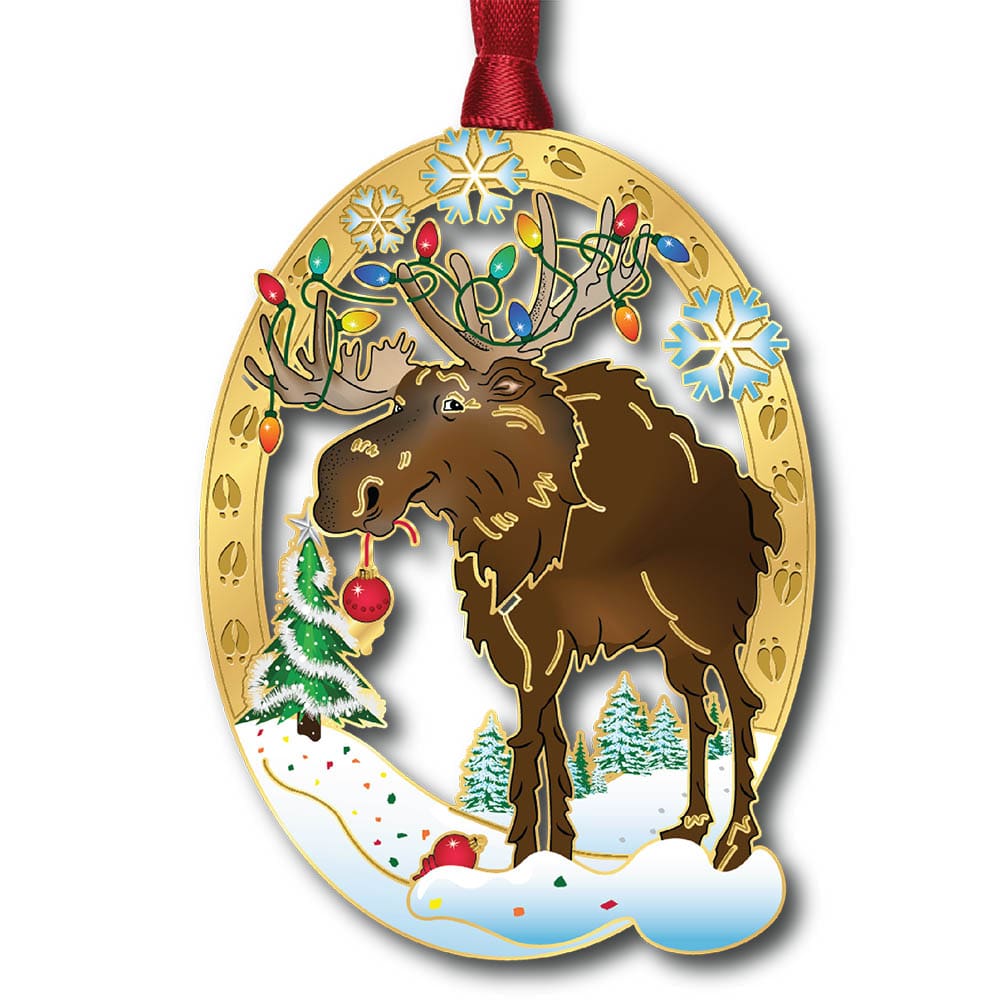 Holiday Moose w/ Oval Namedrop
