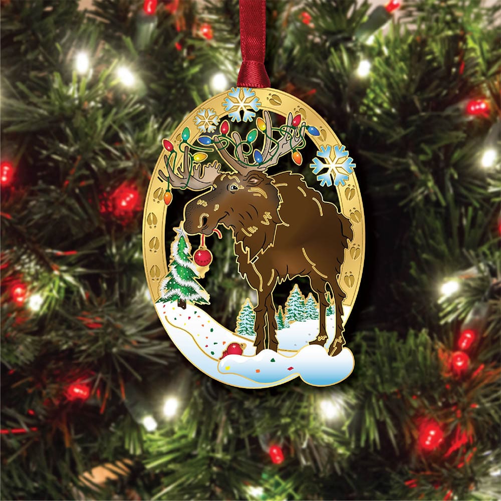 Holiday Moose w/ Oval Namedrop