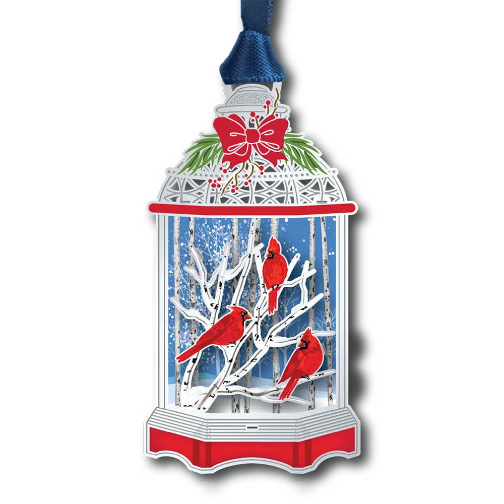 Cardinal Winter Lantern