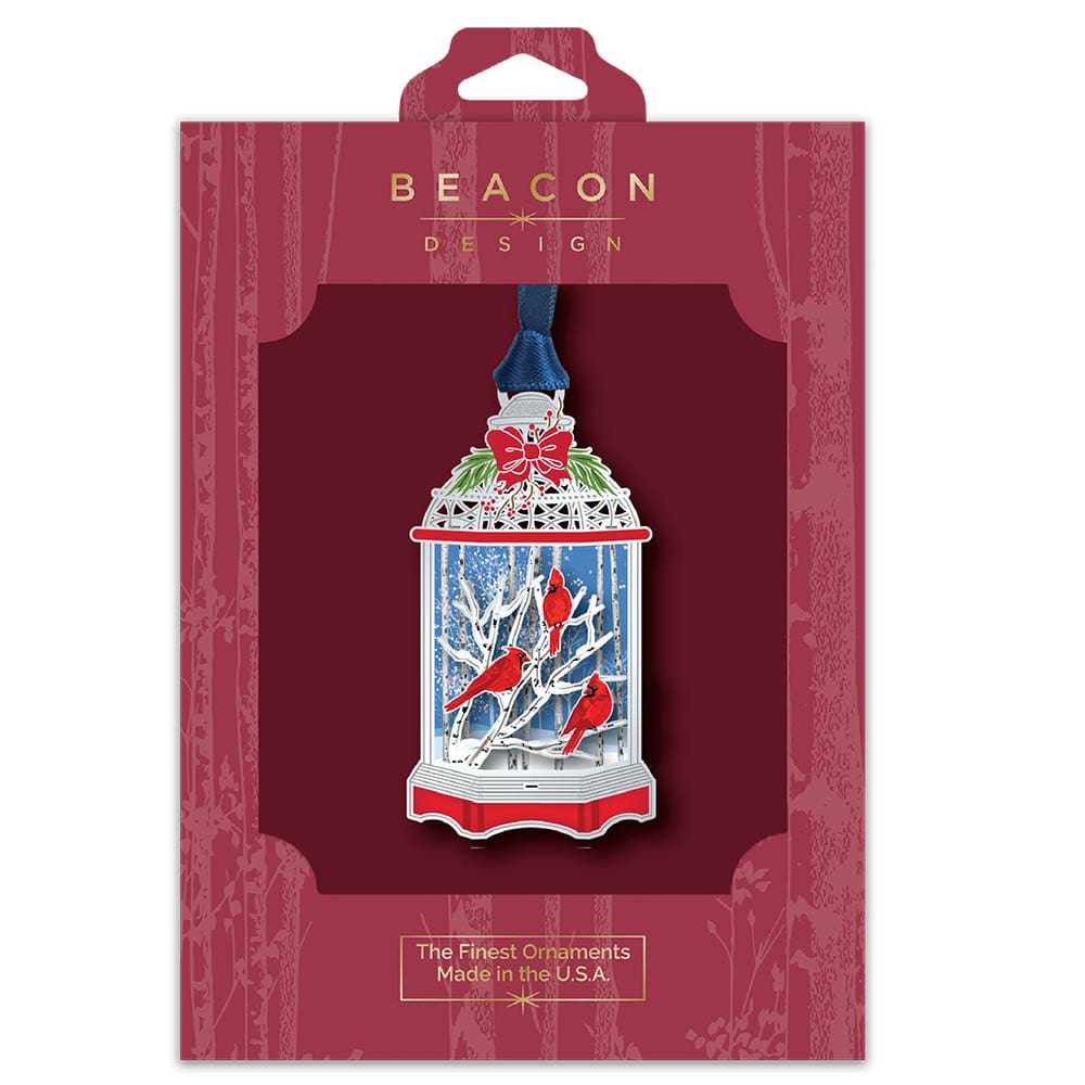 Cardinal Winter Lantern