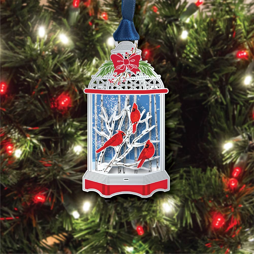 Cardinal Winter Lantern