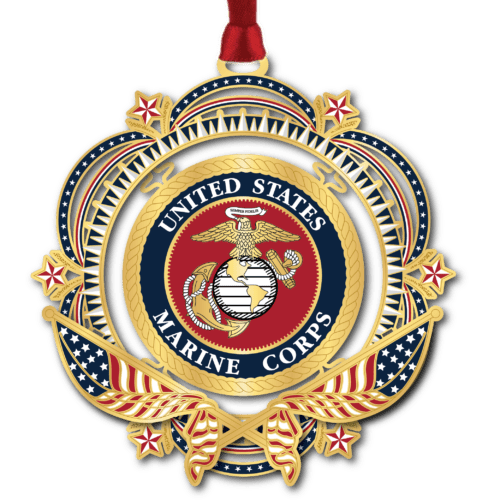 Patriotic U.S. Marine Corps w/ Oval Namedrop