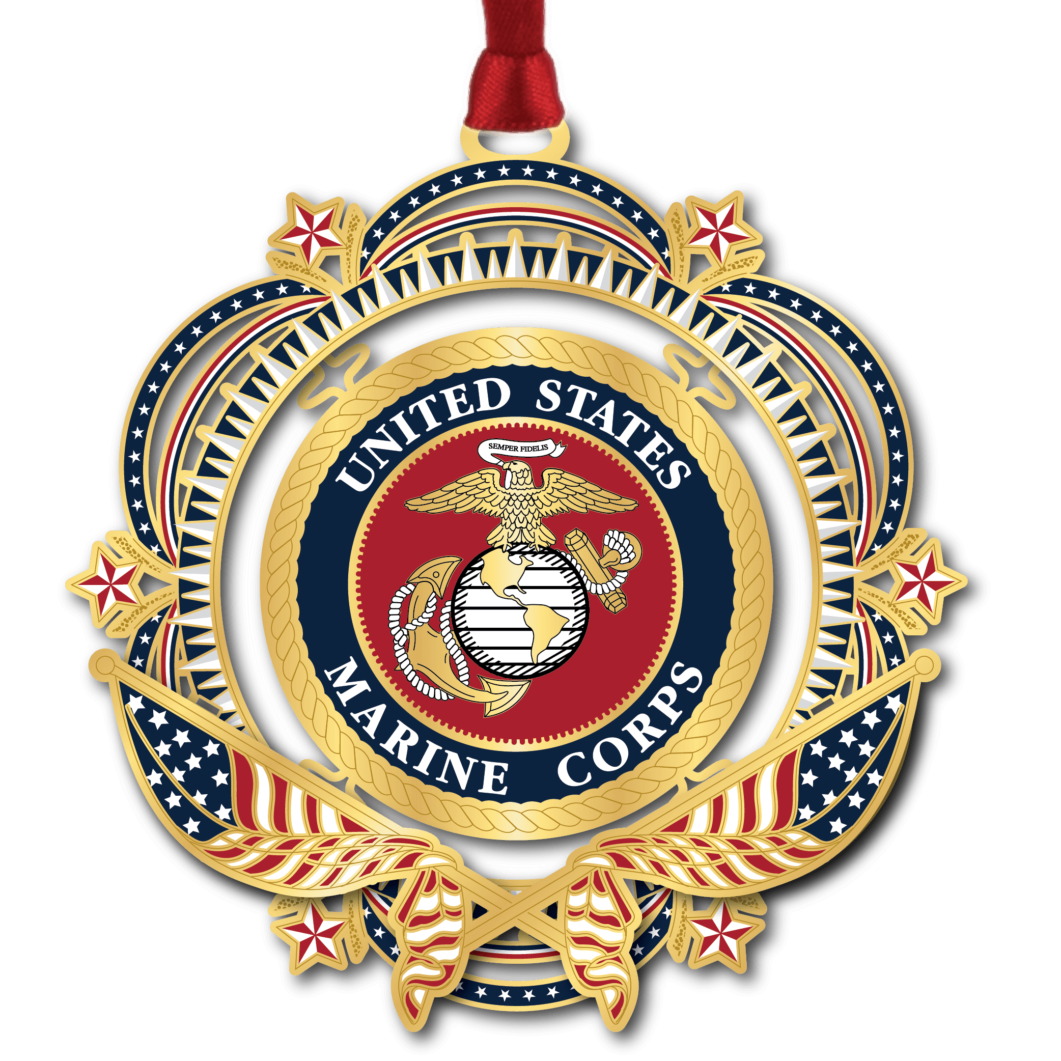 Patriotic U.S. Marine Corps w/ Oval Namedrop