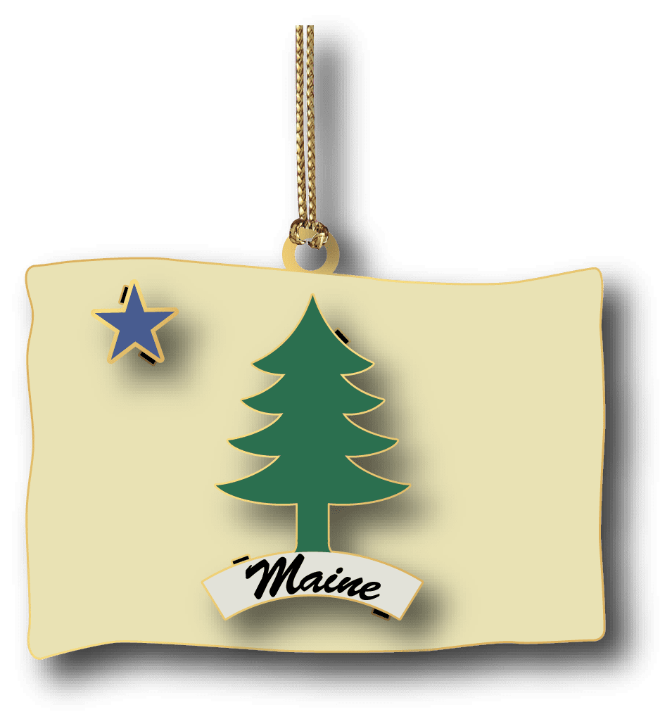 State of Maine Flag w/ Oval Namedrop