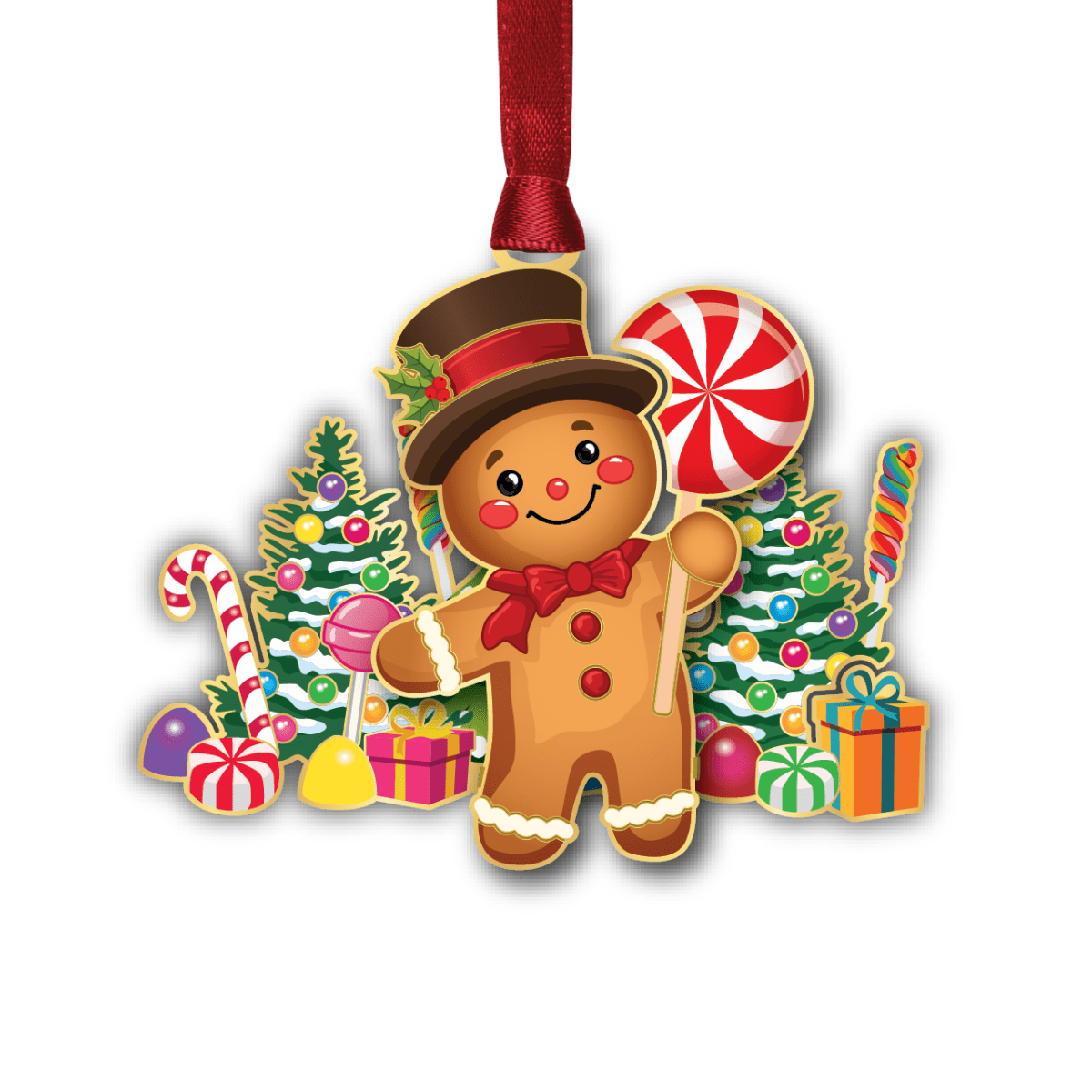 Gingerbread Man Scene w/ Oval Namedrop