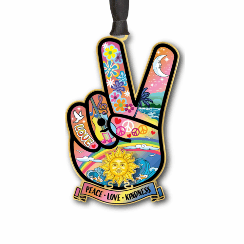 Hand Peace Sign w/ Oval Namedrop