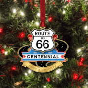 Route 66 Centennial Namedrop Ornament | Personalized Brass Keepsake